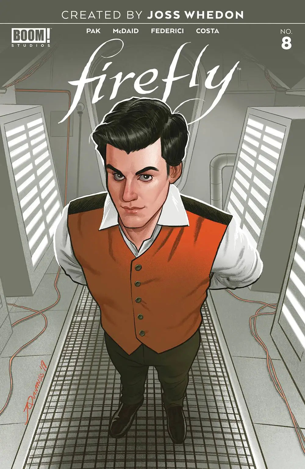 Comic book cover of a man in a vest from FIREFLY #8 CVR B PREORDER QUINONES VAR