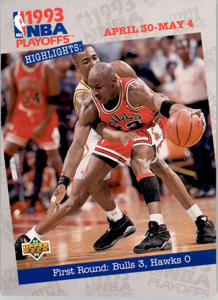 First Round: Bulls 3 Hawks - 1993-94 Upper Deck - #180 - Michael Jordan - Basketball Card Single