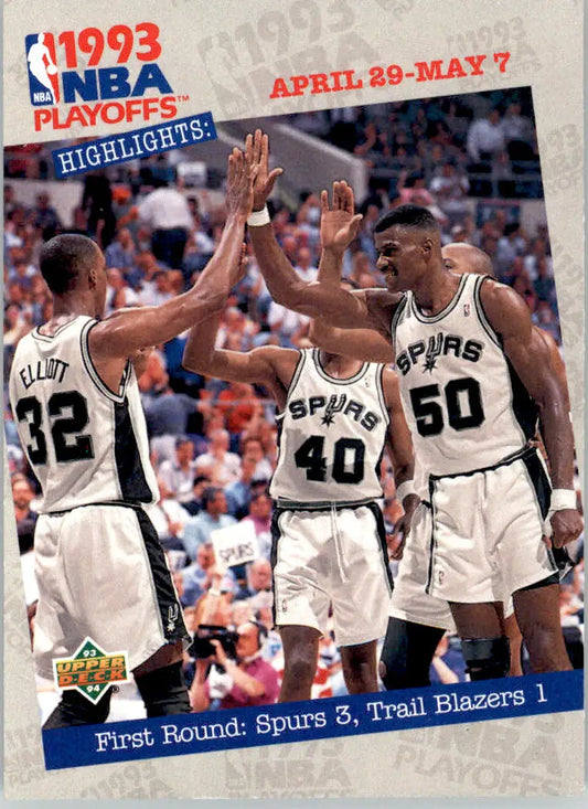 First Round: Spurs 3 Trail Blazers 1 - 1993-94 Upper Deck - #183 - Basketball - Basketball Card Single