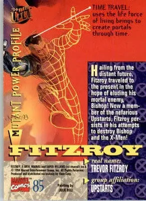 Fitzroy - 1994 Ultra X-Men - #85 - Non_sport - Non-Sports Card Single