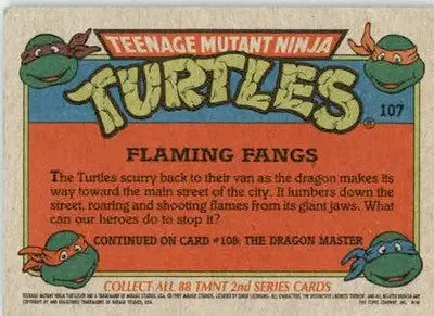 Flaming Fangs - 1989 Topps Teenage Mutant Ninja Turtles - #107 - Non_sport - Non-Sports Card Single