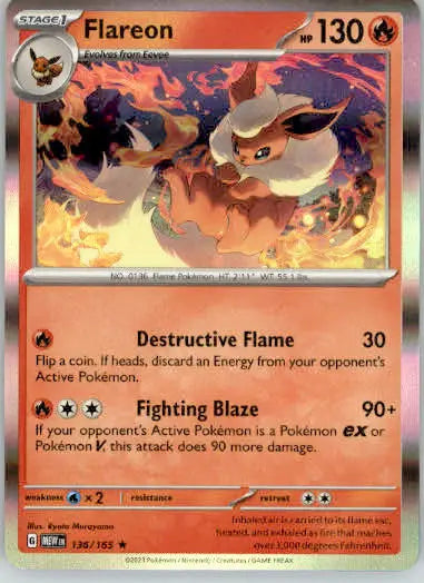 Flareon - SV: Scarlet & Violet 151 - 136/165 - Holo NM - Pokémon Card Single