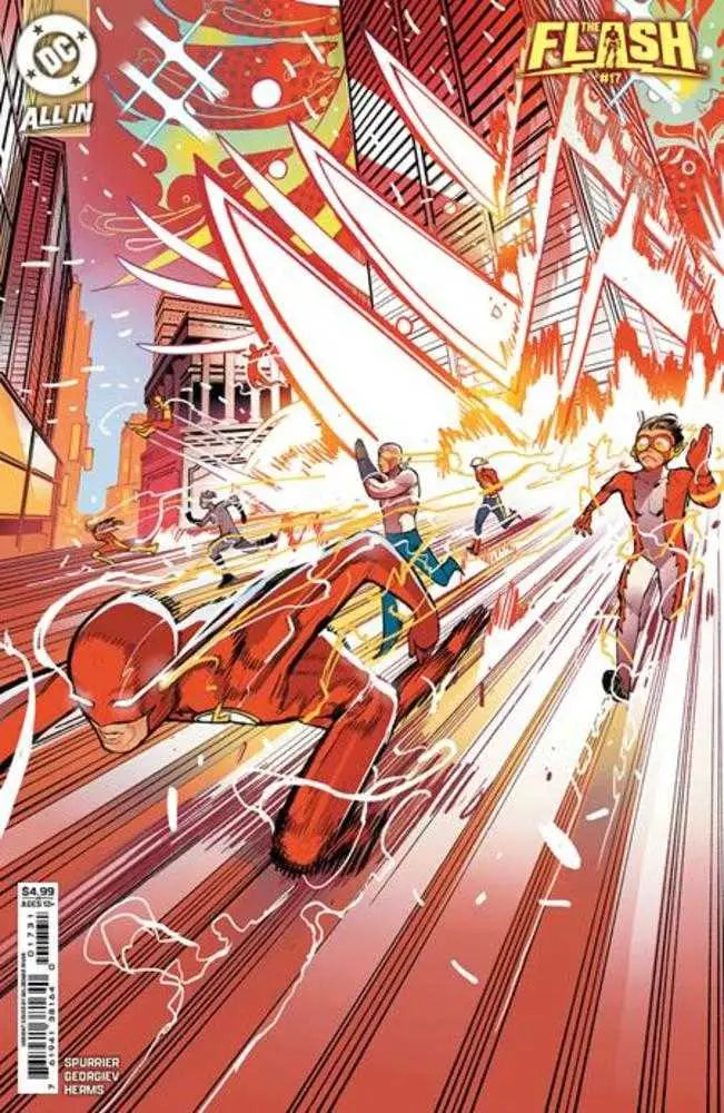 Dynamic Flash #17 Cover C with speedsters racing in red city streets, perfect for trading cards