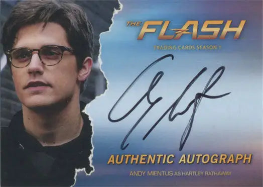 Autograph card of Andy Mientus as Hartley Rathaway with signed headshot