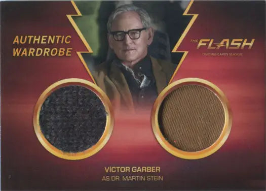 Collectible trading card featuring fabric swatches of Victor Garber as Martin Stein