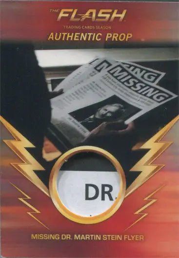 Collectible trading card featuring a missing person flyer from The Flash TV series