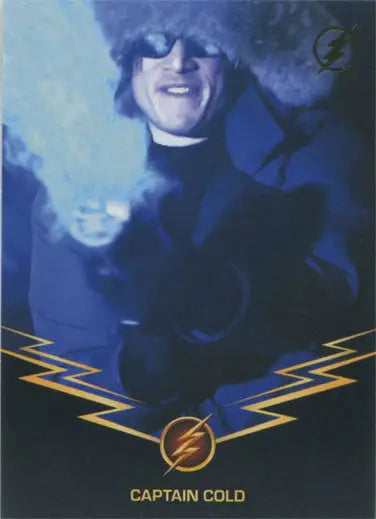 Superhero poster of Captain Cold in dark attire for Flash Season 1 Gold Logo Parallel Chase Card