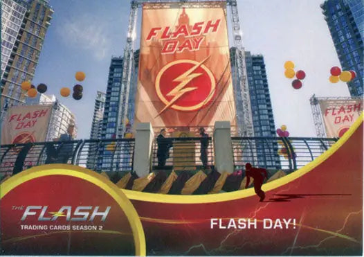 FLASH DAY banner featuring lightning bolt logo for Scarlet Speedster Deco Red Foil
