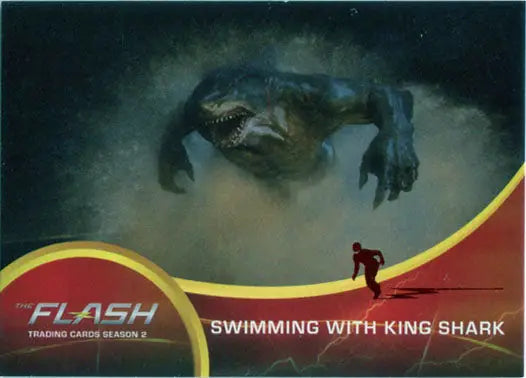 Menacing aquatic creature with sharp teeth in Flash Season 2 Scarlet Speedster Deco Red Foil