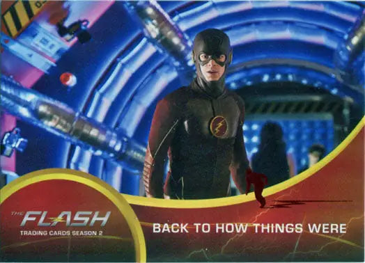Scarlet Speedster Deco Red Foil Variant Card featuring a heroic figure in a futuristic scene