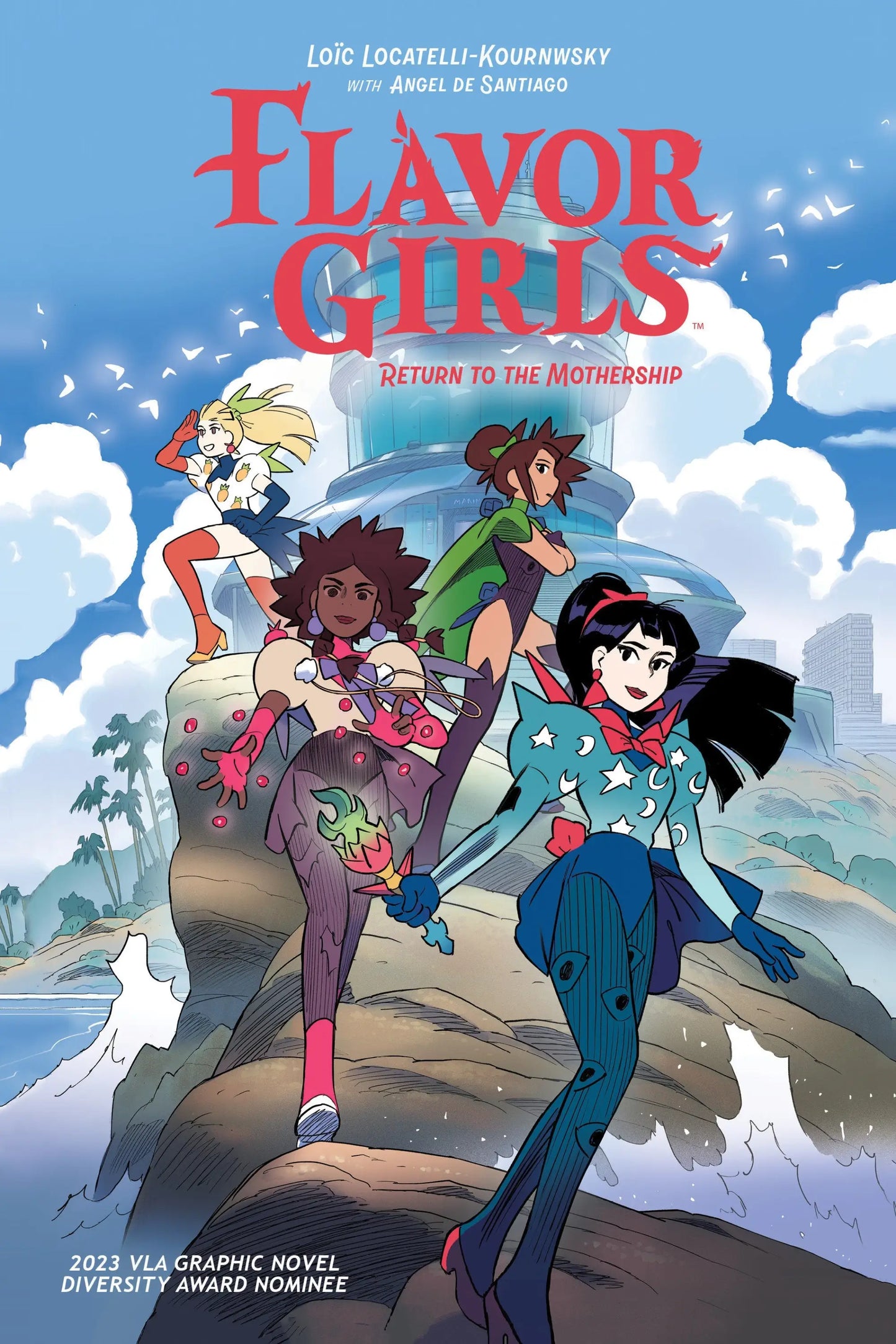 Flavor Girls Return to the Mothership graphic novel cover with five anime-style characters