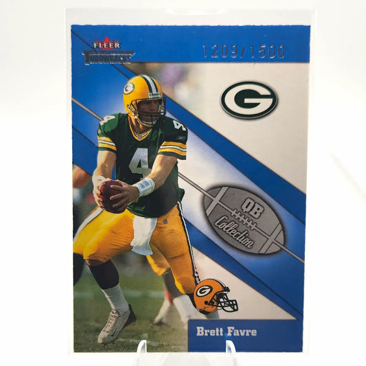 Fleer 2002 Throwbacks QB Collection Brett Favre #7 Green Bay Packers /1500 - Football Card Single