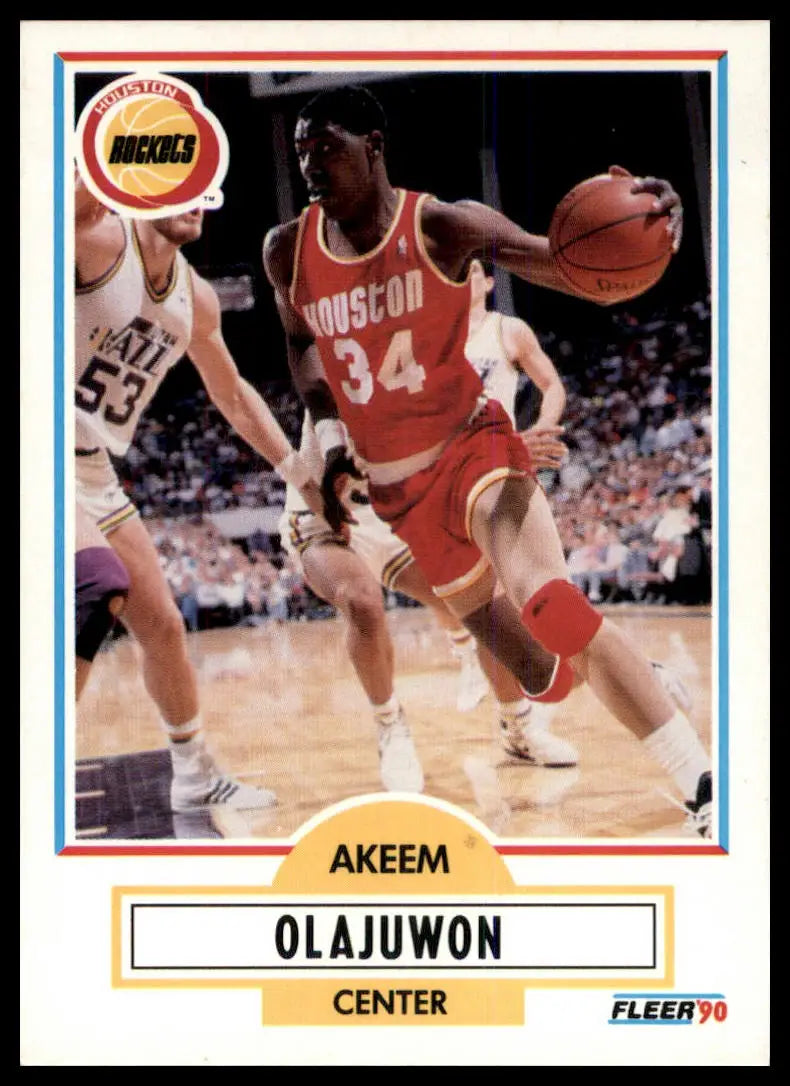 Fleer Akeem Olajuwon 73 Houston Rockets NM - Basketball Card Single