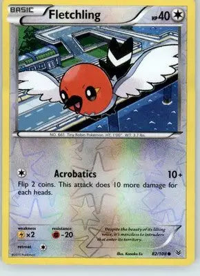 Fletchling - XY - Roaring Skies - 82/108 - Reverse Holo LP - Pokémon Card Single