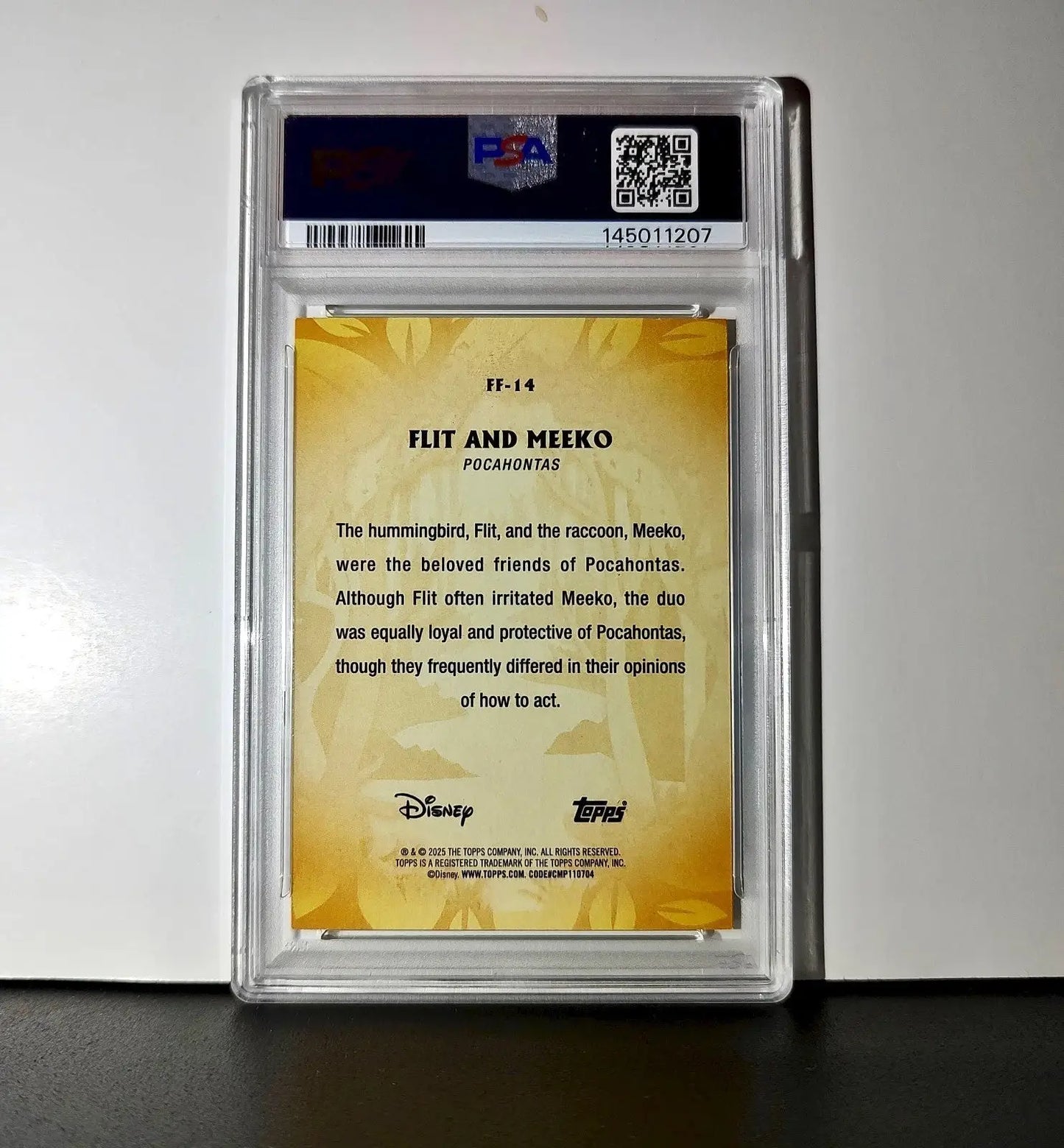 Flit and Meeko 2025 Topps Disney #FF-14 Furry Friends Card Pocahontas PSA 9 - Non-Sports Card Single