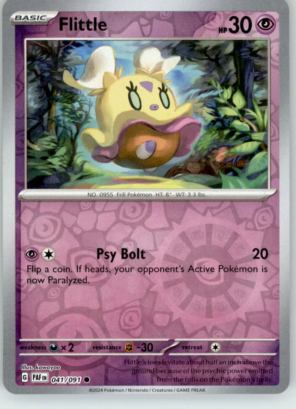 Flittle - Paldean Fates - 041/091 - Reverse Holo NM Pokemon
