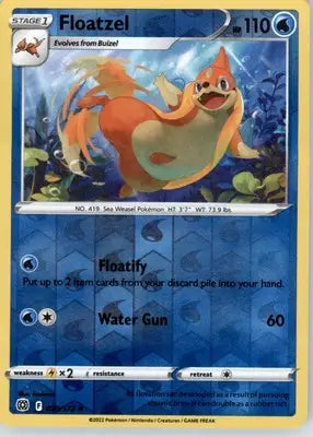 Floatzel - SWSH09: Brilliant Stars - Reverse Holo LP - #039/172 - Pokémon Card Single