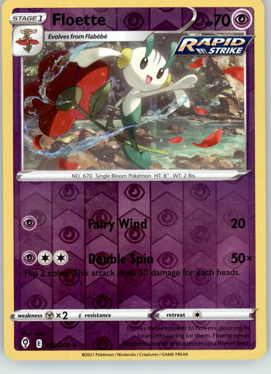 Floette - Evolving Skies - 072/203 - Reverse Holo LP Pokemon - Pokémon Card Single