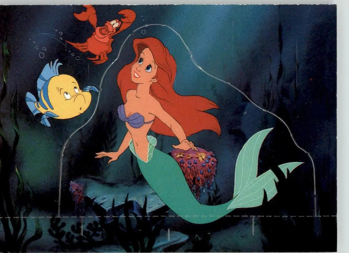 Flounder Sebastian Ariel 1991 Pro Set The Little Mermaid #13 Stand Up Cards - Entertainment Card Single