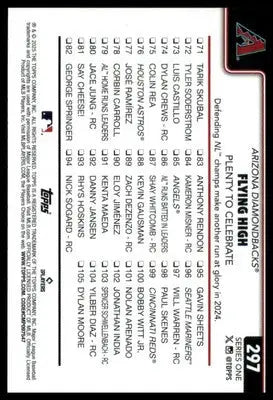 Flying High: Plenty to Celebrate 2025 Topps #297 Arizona Diamondbacks - Baseball Card Single