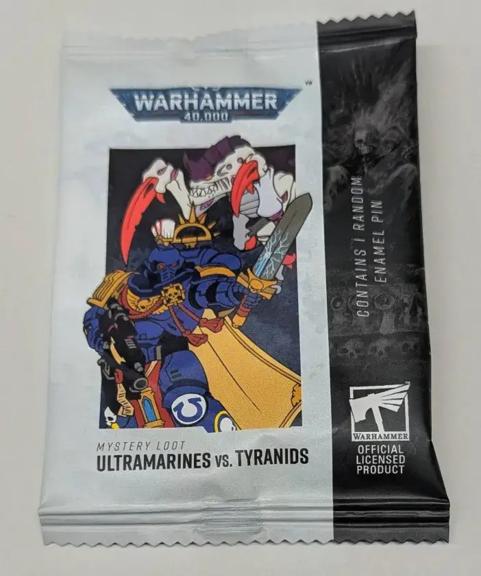 Foam Brain Mystery Loot: Warhammer 40,000 Ultramarines vs Tyranids - Enamel Pin Blind Bag - Gaming Supplies - Dice