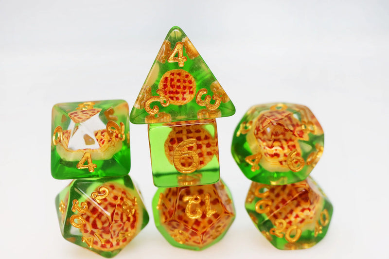 Foam Brain Pastry Pets RPG Dice & Pin Set - Cherry Pie Cub - Gaming Supplies - Dice