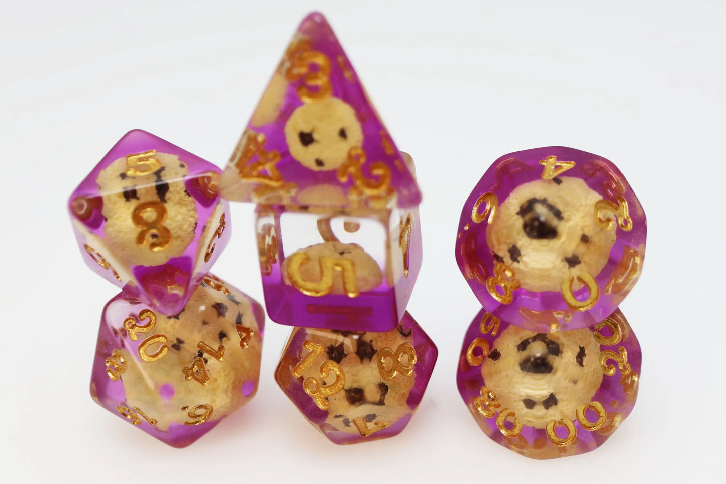 Foam Brain Pastry Pets RPG Dice & Pin Set - Chocolate Chip Cookie Mouse - Gaming Supplies - Dice