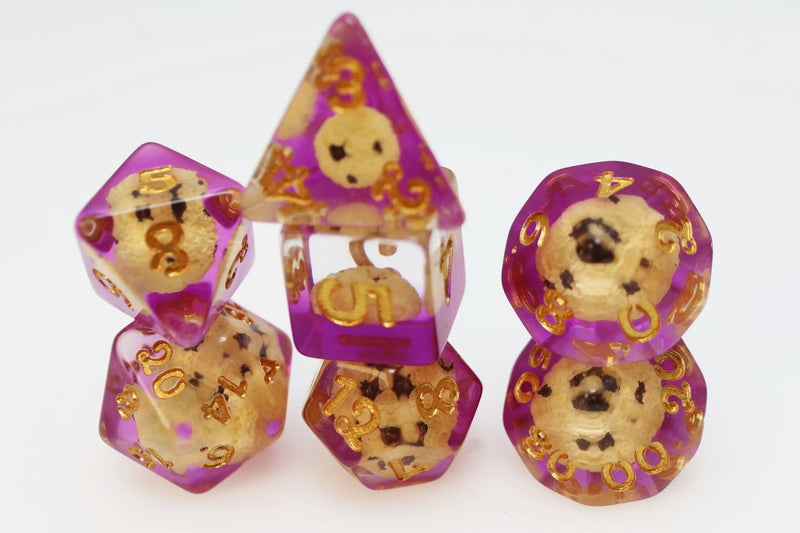 Foam Brain Pastry Pets RPG Dice & Pin Set - Chocolate Chip Cookie Mouse - Gaming Supplies - Dice
