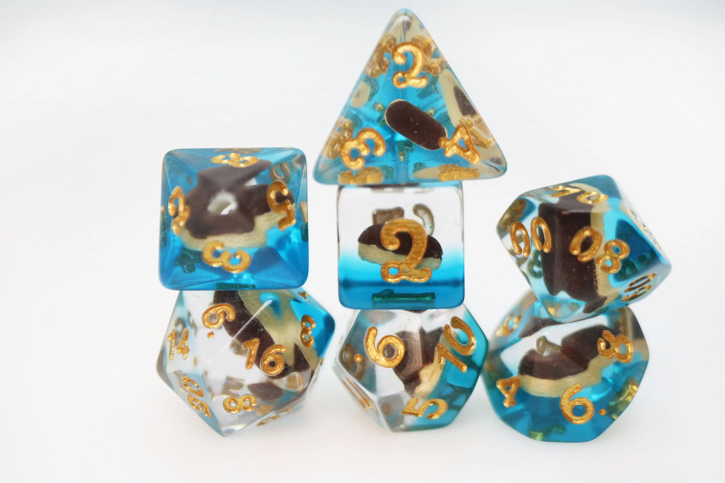 Foam Brain Pastry Pets RPG Dice & Pin Set - Chocolate Eclair Rabbit - Gaming Supplies - Dice