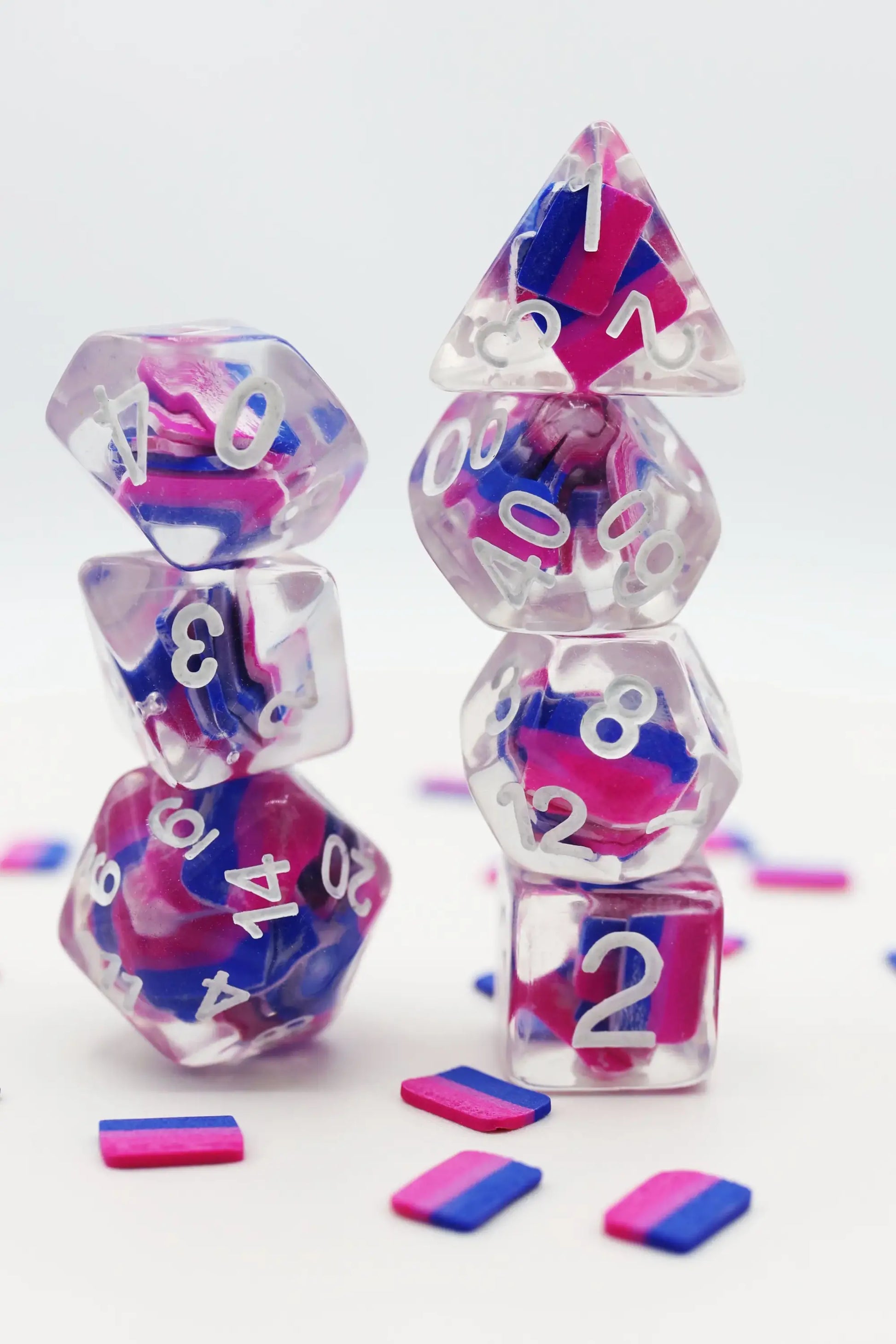Foam Brain RPG Dice Set: Pride - Bisexual Flag - Gaming Supplies - Dice