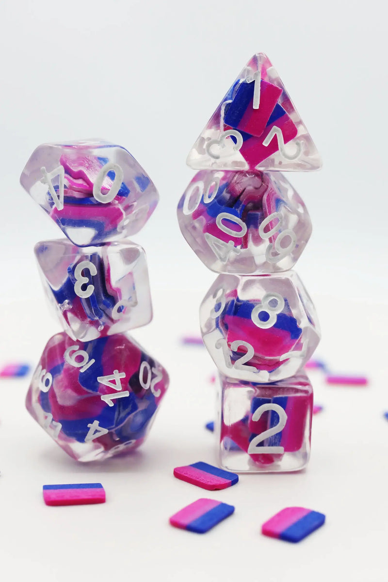 Foam Brain RPG Dice Set: Pride - Bisexual Flag - Gaming Supplies - Dice