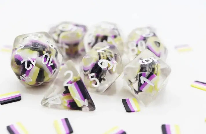 Foam Brain RPG Dice Set: Pride - Nonbinary Flag - Other
