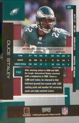 Football 2003 Playoff Absolute Memorabilia #84 Duce Staley - Football Card Single