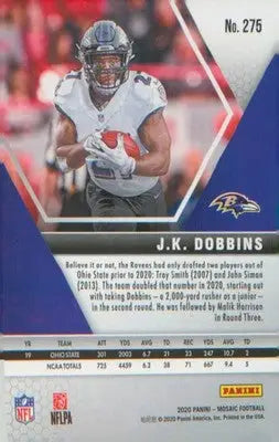 Football 2020 Panini Mosaic #275 J.K. Dobbins - Football Card Single