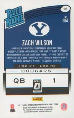 Football 2021 Panini Chronicles Draft Picks #204 Zach Wilson - Football Card Single