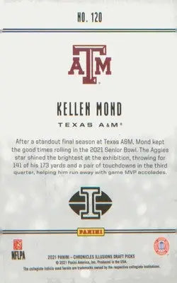 Football 2021 Panini Chronicles Draft Picks Orange #120 Kellen Mond - Football Card Single