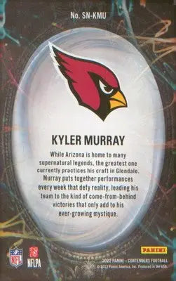 Football 2022 Panini Contenders Supernatural Emerald #SN-KMU Kyler Murray - Football Card Single