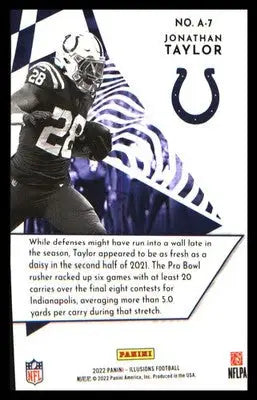 Football 2022 Panini Illusions Amazing #A-7 Jonathan Taylor - Football Card Single