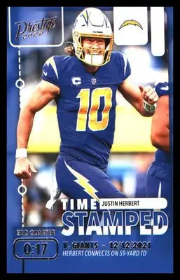Football 2022 Panini Prestige Time Stamped #TS-6 Justin Herbert - Football Card Single