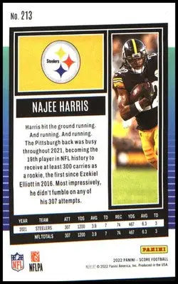 Football 2022 Score #213 Najee Harris - Football Card Single