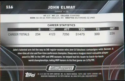 Football 2023 Topps Composite #116 John Elway - Football Card Single