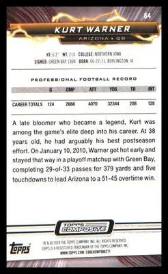 Football 2023 Topps Composite #64 Kurt Warner - Football Card Single
