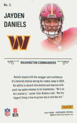 Football 2024 Panini Contenders Rookie Stallions Red #3 Jayden Daniels - Football Card Single