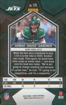 Football 2024 Panini Mosaic Silver #175 Ahmad ’Sauce’ Gardner - Football Card Single