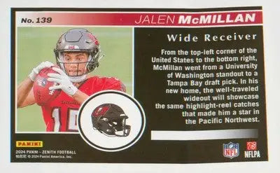 Football 2024 Panini Zenith Retail #139 Jalen McMillan RC RC - Football Card Single