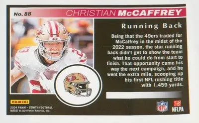 Football 2024 Panini Zenith Two Minute Drill #88 Christian McCaffrey - Football Card Single
