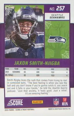 Football 2024 Score-A-Treat Green Bats #257 Jaxon Smith-Njigba - Football Card Single