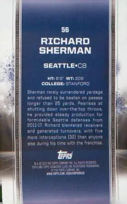 Football 2024 Topps Signature Class #56 Richard Sherman - Football Card Single