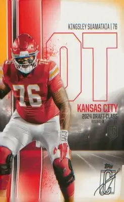 Football 2024 Topps Signature Class Red & Yellow #126 Kingsley Suamataia RC RC - Football Card Single