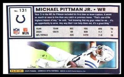 Football 2025 Donruss Optic #131 Michael Pittman Jr. - Football Card Single